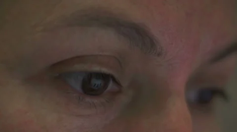 Closeup Female Eye Browsing Internet Stock Footage 39463428