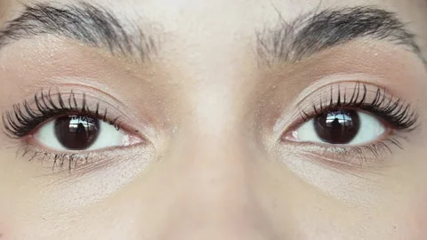 Closeup of female eyes looking at camera Stock Footage 167945392