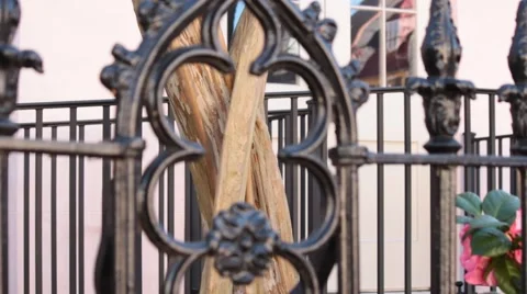 Closeup of fence design Stock Footage 45533680