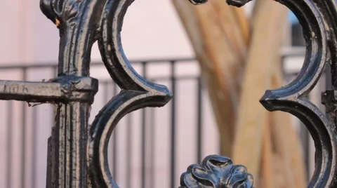 Closeup of fence design Stock Footage 45540735