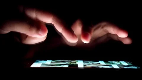 Closeup finger moving with touching and slide on tablet computer touchscreen Stock Footage 108767912