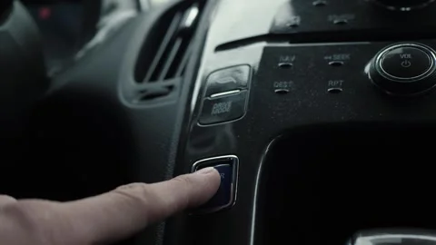 Closeup of finger pressing start button Stock Footage 336445227