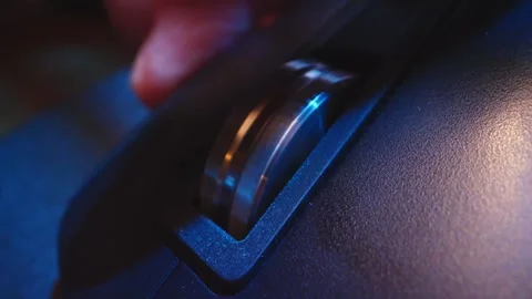 Closeup finger scrolling computer mouse wheel Stock Footage 325972376