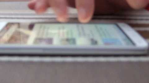 Closeup Finger Touching Smartphohe Touchscreen Stock Footage 40391339