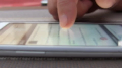 Closeup Finger Touching Smartphohe Touchscreen Stock Footage 40391457