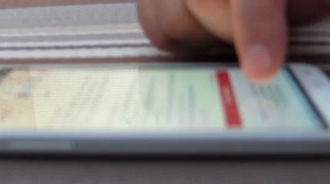 Closeup Finger Touching Smartphohe Touchscreen Stock Footage 40392107