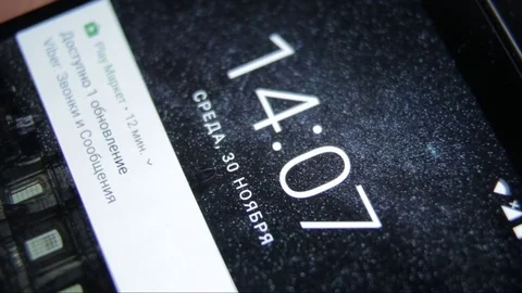 Closeup of finger touching a smartphone with a touch screen to unlock phone Stock Footage 70140897