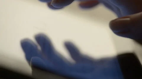 Closeup finger touching tablet computer touchscreen Stock Footage 49119982