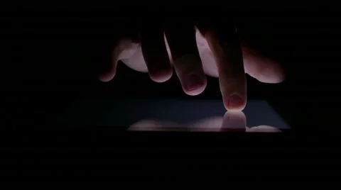 Closeup Finger Touching Tablet Computer Touchscreen Stock Footage 54779330