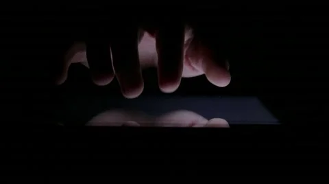 Closeup Finger Touching Tablet Computer Touchscreen Stock Footage 54779608