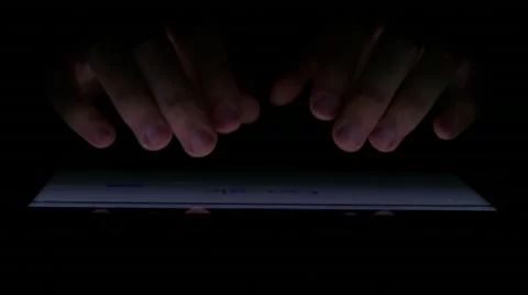 Closeup Finger Touching Tablet Computer Touchscreen Stock Footage 54779971