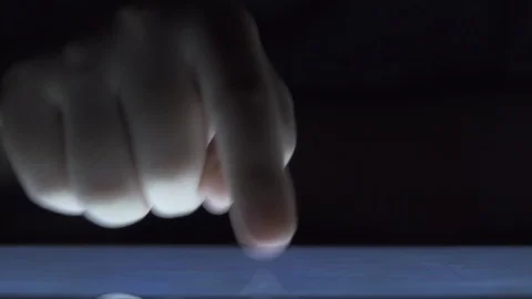 Closeup finger touching tablet computer touchscreen Stock Footage 101335192