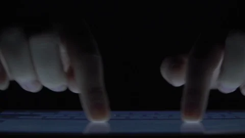 Closeup finger touching tablet computer touchscreen Video stock 101335768