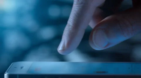Closeup finger touching  touchscreen Stock Footage 58697031
