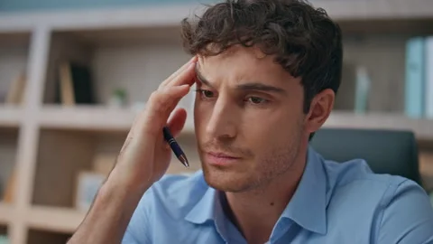 Closeup fingers typing computer keyboard. Focused man freelancer solving problem Video stock 276317289