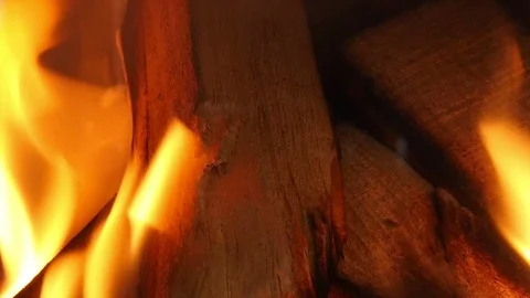 Closeup Of Fire Burning Stock Footage 101395684
