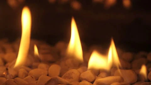 Closeup of fire flames in a chimney Stock Footage 242424515