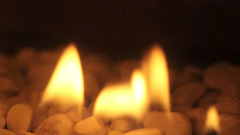 Closeup of fire flames in a chimney Stock Footage 242424517