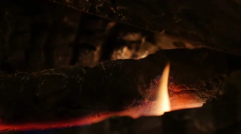 Closeup on a fireplace Stock Footage 44710654