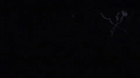 Closeup of fireworks exploding in the night sky. Pyrotechnics. 4K Stock Footage 166080530