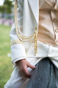 Closeup of First Communion clothes Stock Photos