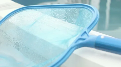 Closeup fishnet clean swiming pool Stock Footage 55154897