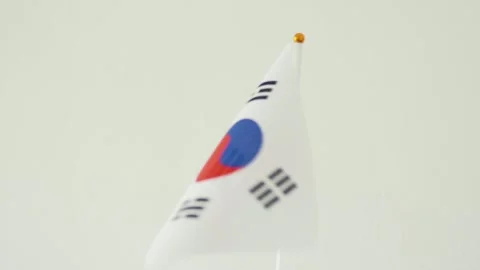 Closeup of a flag of South Corea. Corean culture and corean language concept.	 Stock-Footage 308013977