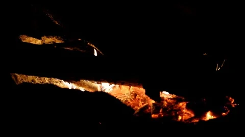 Closeup of flames burning on black background Stock Footage 109212787