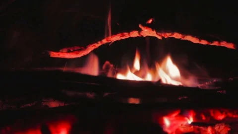 Closeup of flames burning Stock Footage 84818822
