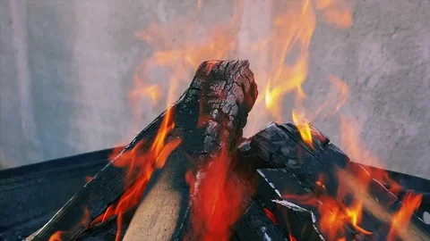 Closeup of flames burning, slow Video stock 71129279