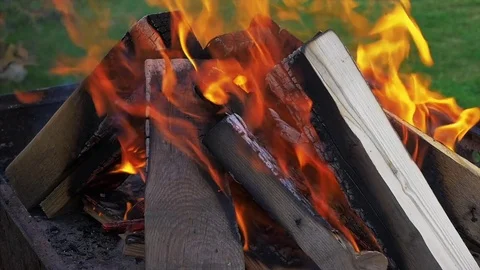 Closeup of flames burning, slow motion Video stock 71129681