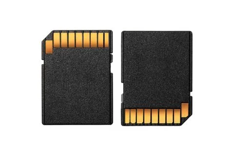 Closeup of flash card secure digital, memory card with copyspace isolated o.. Stock Photos