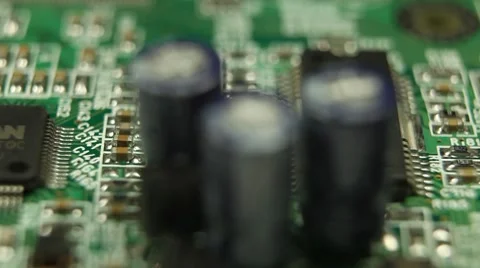 Closeup Focus Mainboard View Electronic Scheme Circuit Integrated New Interface Stock Footage 8765918