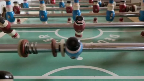 Closeup of a foosball game. Close-up of table football. Stock Footage 171035271
