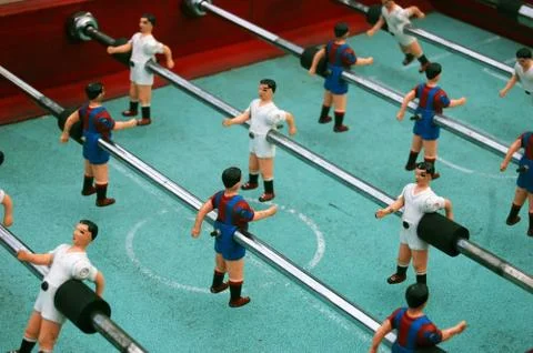Closeup of Foosball table Stock Photos
