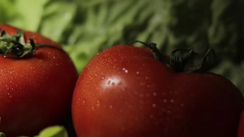 Closeup footage of camera slowly moving, organic and healthy eating, fresh ve Video stock 130239155