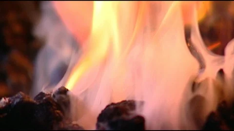 Closeup of Forge Flames Stock Footage 93832739