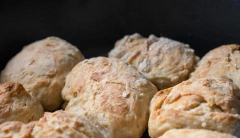 Closeup of fresh biscuits Stock Photos