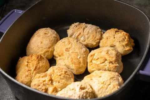 Closeup of fresh biscuits Stock Photos