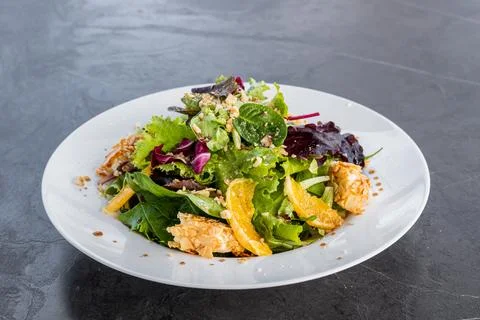Closeup of a fresh caesar salad. Stock Photos