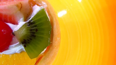 A closeup of fresh fruit salad Stock Footage 74201145