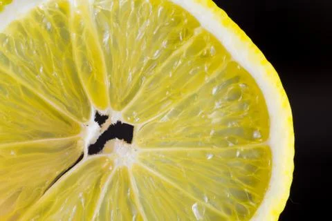 Closeup of fresh lemon slice Stock Photos