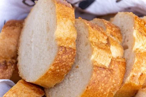 Closeup of fresh sliced bread Stock Photos