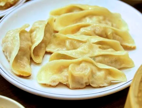 The closeup of fried dumplings Stock Photos