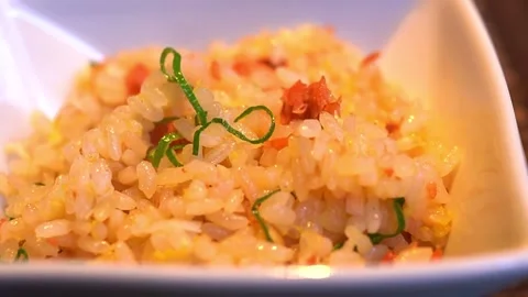 Closeup of Fried rice from authentic Chinese restaurant Stock Footage 261418239