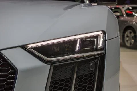 The Closeup Front Headlight car Stock Photos