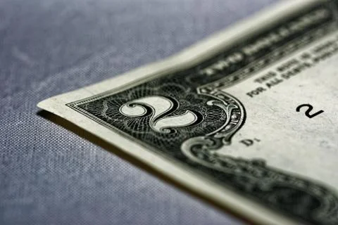 Closeup of the front of a two dollar bill. Foto stock