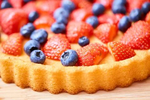Closeup of fruit cake on a table Stock Photos