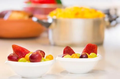 Closeup on fruit salad in kitchen Stock-Fotos