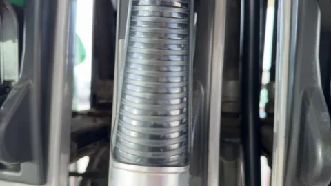 Closeup of fuel pump hose with ribbed texture detail Stock Footage 317902471